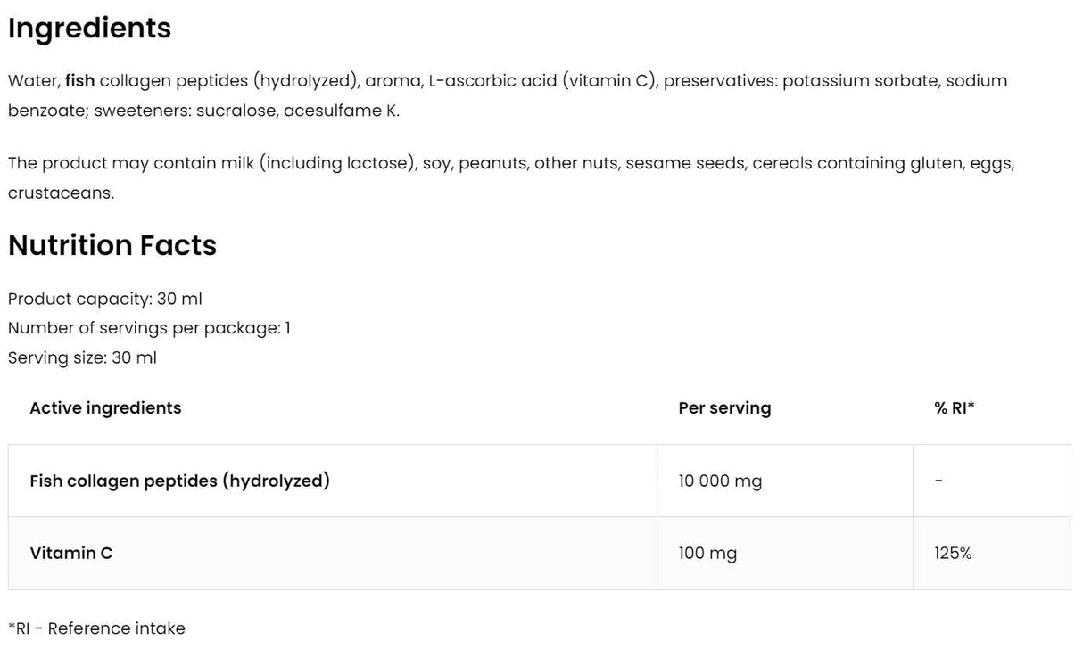 Морска колагенова течност 10 000 mg 30 ml