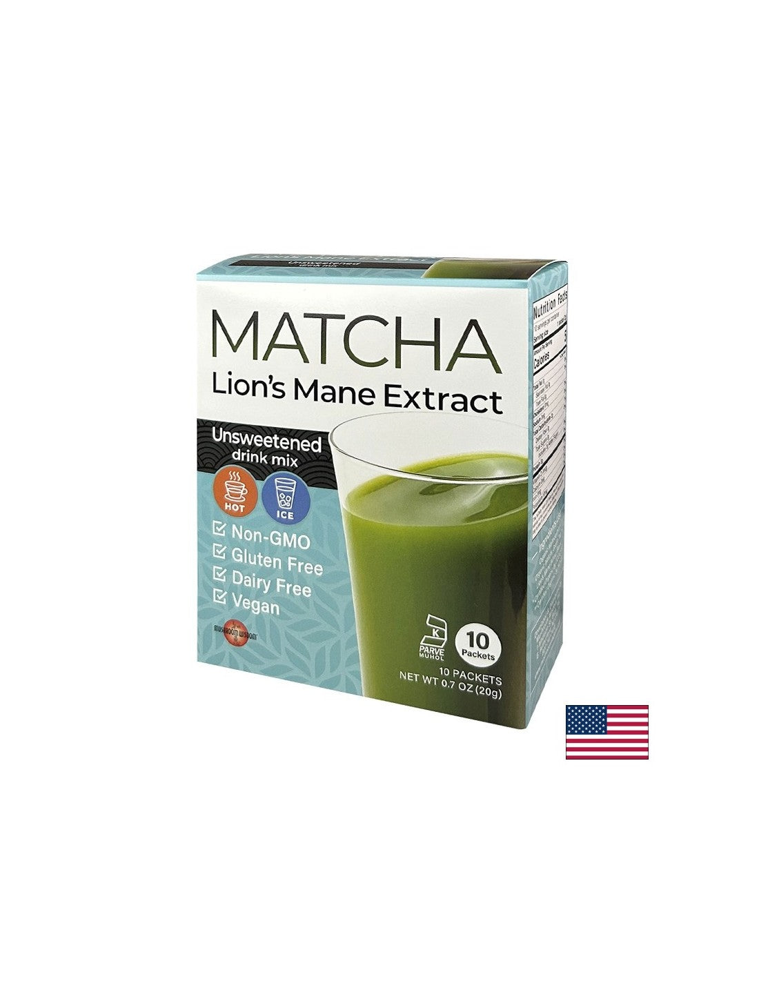 Matcha с екстракт от Mane на Lion - Super Focus - Увеличаване на енергията и концентрация - Незабавна напитка, 10 сашета