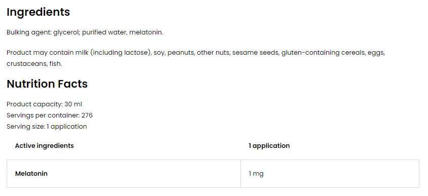Мелатонин спрей 1 mg 30 ml