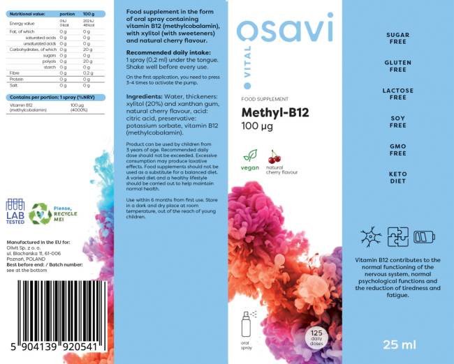 Метил В -12 перорален спрей/100 mcg на спрей - 25 ml