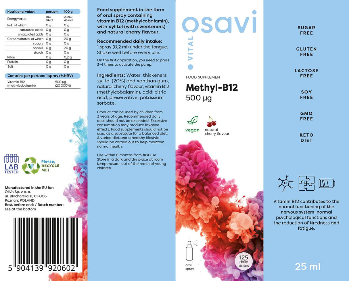 Метил В -12 перорален спрей/500 mcg на спрей - 25 ml
