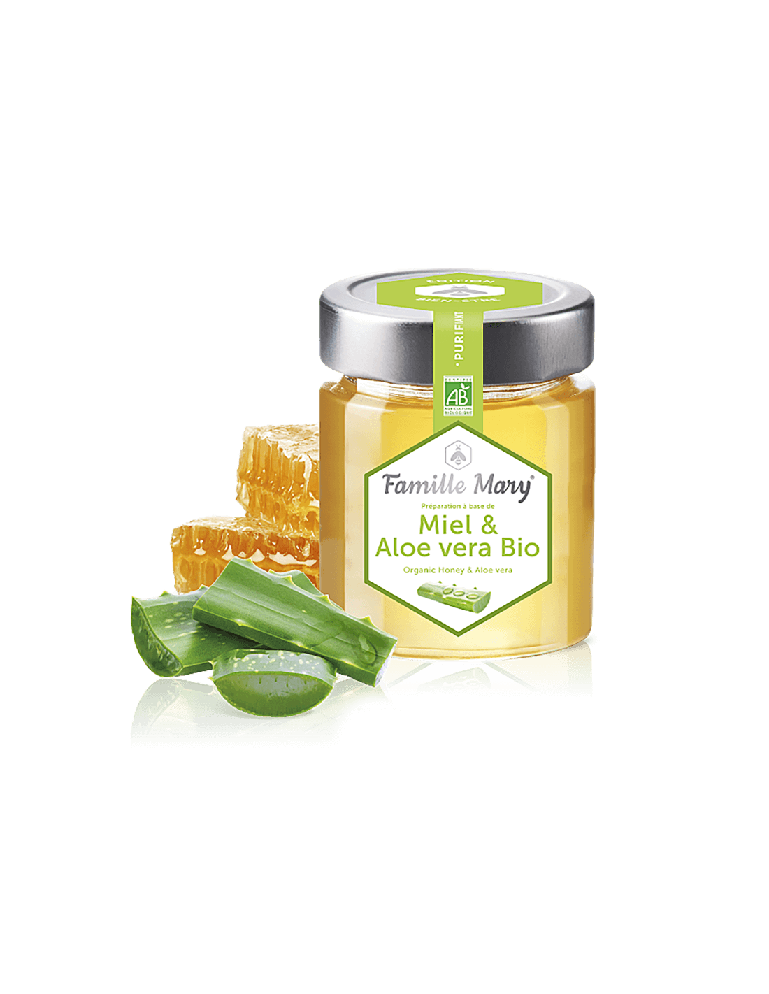 Miel & Aloe Vea Bio / Bio Acacia Honey + Aloe Vea, 170 g Famille Mary
