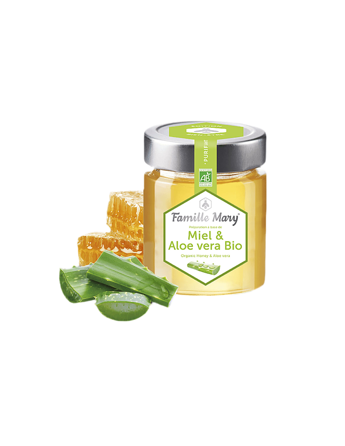 Miel & Aloe Vea Bio / Bio Acacia Honey + Aloe Vea, 170 g Famille Mary
