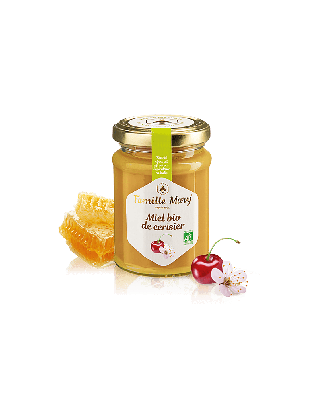 Miel Bio de Cerisier / Organic Cherry Blossom Honey, 230 g Famille Mary