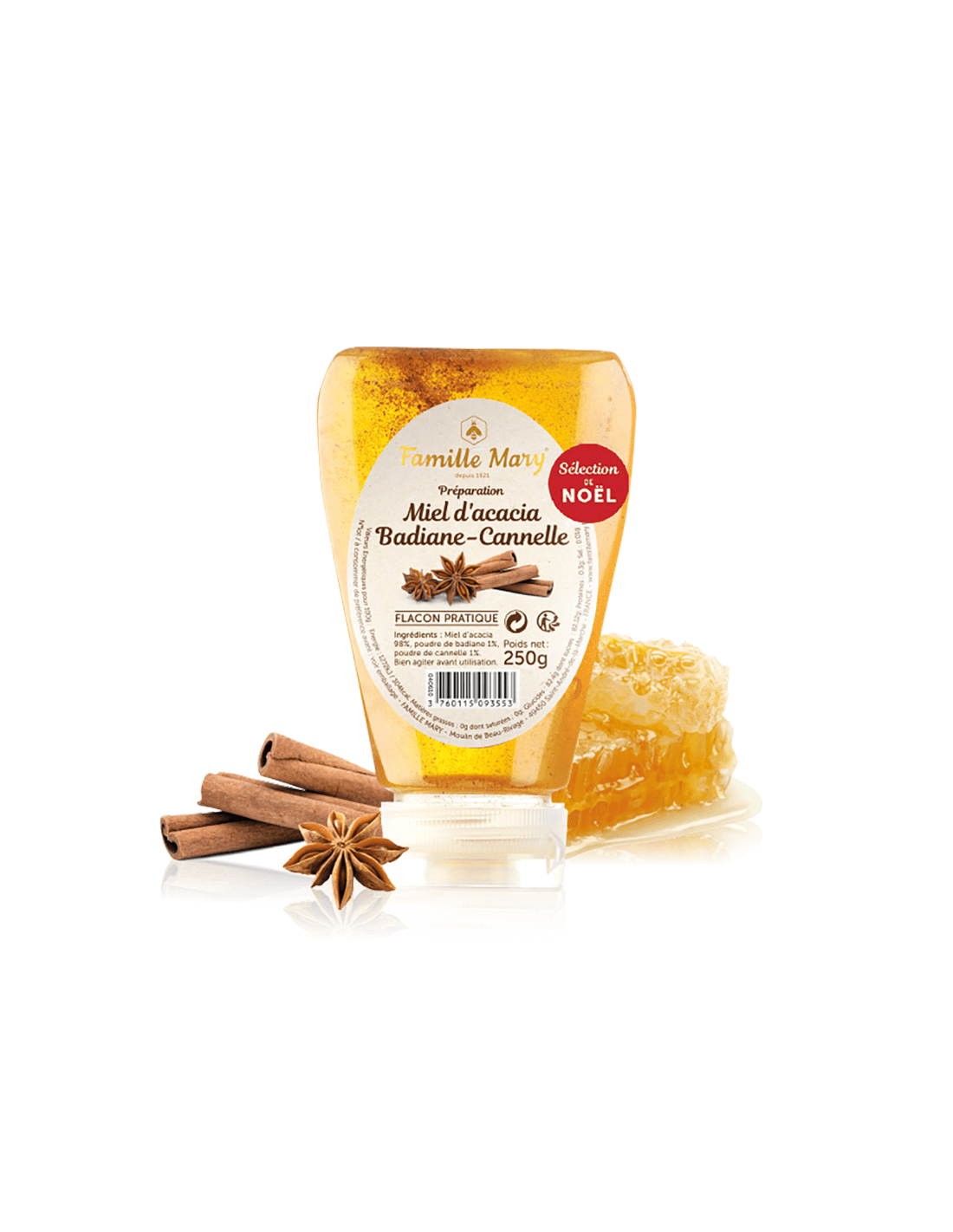 Акация мед със звезден анасон и канела - Miel D'Acacia Badiane - Cannelle, 250 g