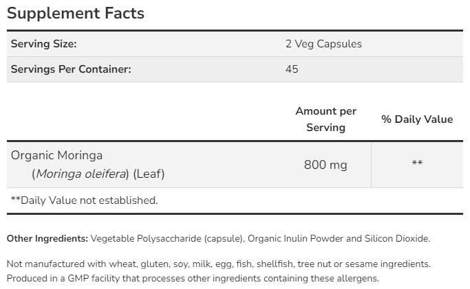 Moringa Leaf 400 mg - 90 капсули