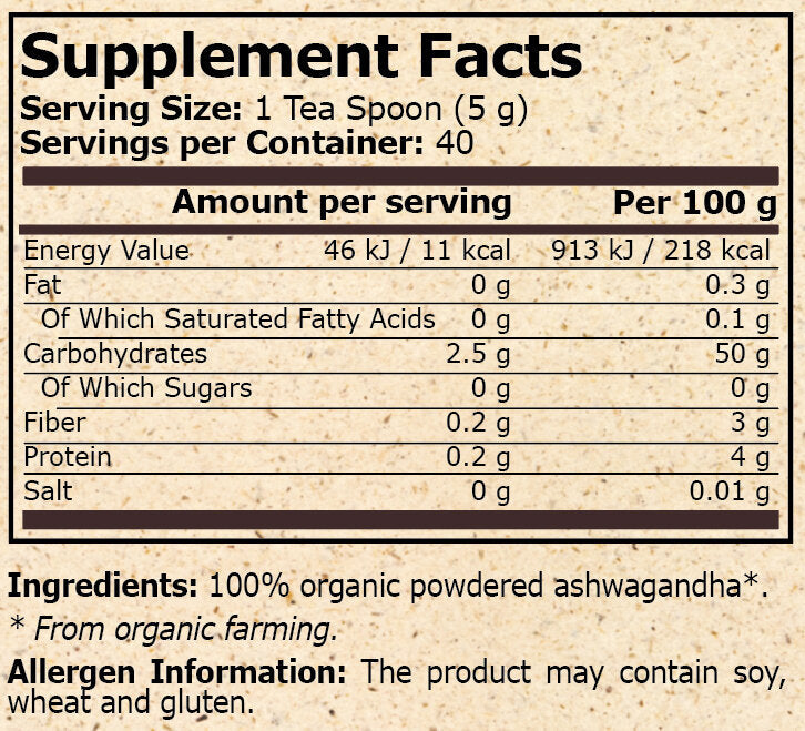 <tc>Pure Nutrition</tc> - ОРГАНИЧНА АШВАГАНДА - 200гр