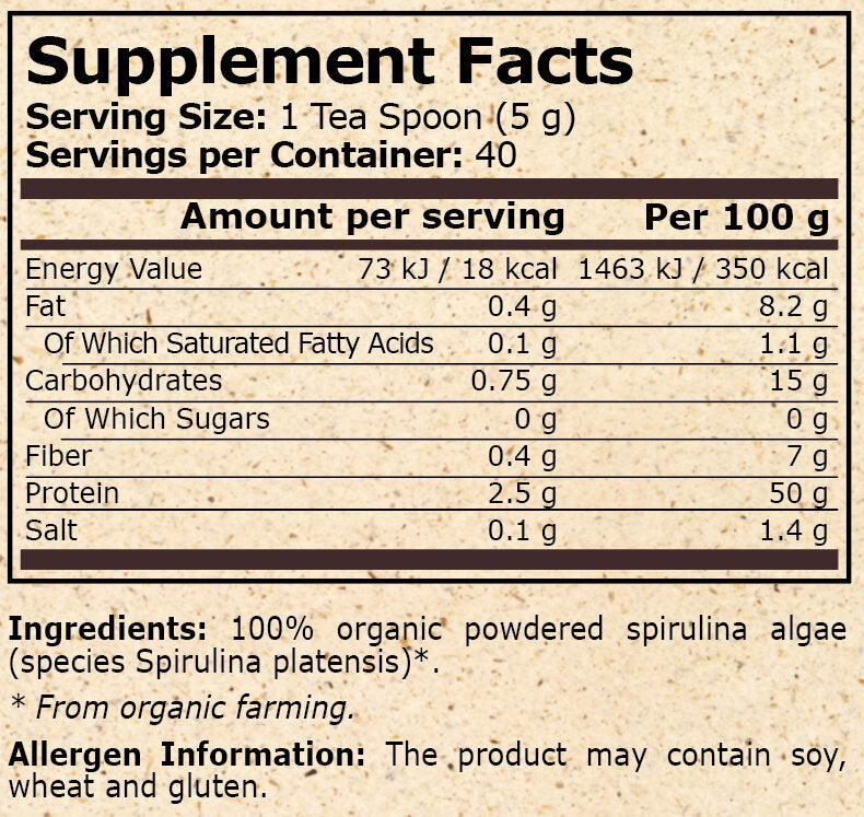 <tc>Pure Nutrition</tc> - ОРГАНИЧНА СПИРУЛИНА - 200гр