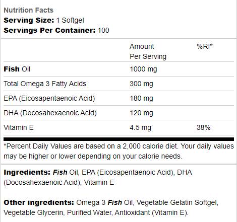 Omega 3 1000 mg - 100 гел капсули