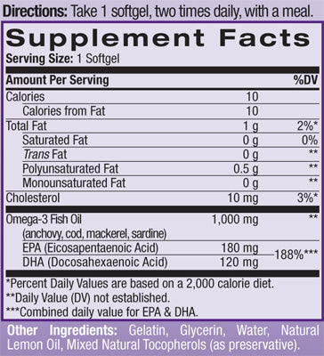 Омега-3 Рибено масло 1000mg. 60 Softgels