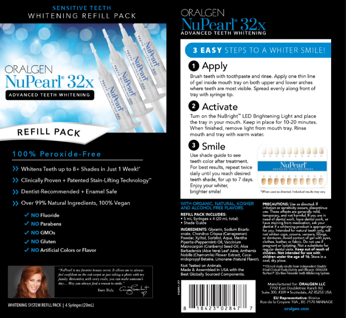 <tc>Oralgen</tc> NuPearl 32x Advanced Teeth Whitening System Refill Pack 3 спринцовки - Система за избелване на зъби