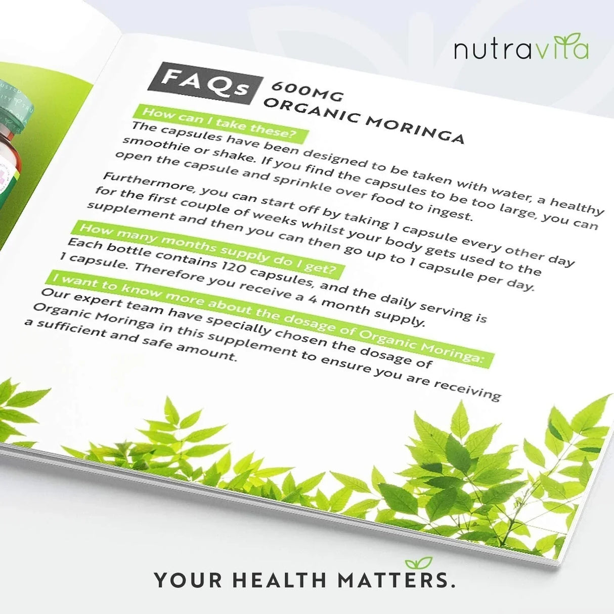 Organic Moringa - Bio Moringa 600 mg 120 вегански капсули