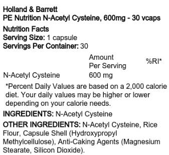 PE Nutrition | N-ацетил цистеин 600 mg 30 капсули