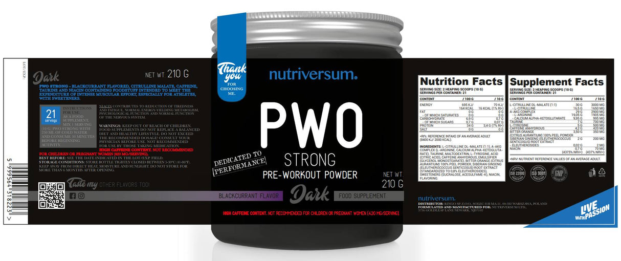 PWO Strong | Предварителна тренировка - 210 грама