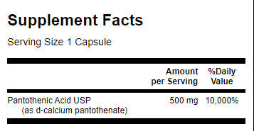 Пантотенова киселина 500 mg - 250 капсули