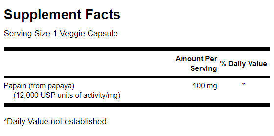Papain Papaya ензим 100 mg - 90 капсули