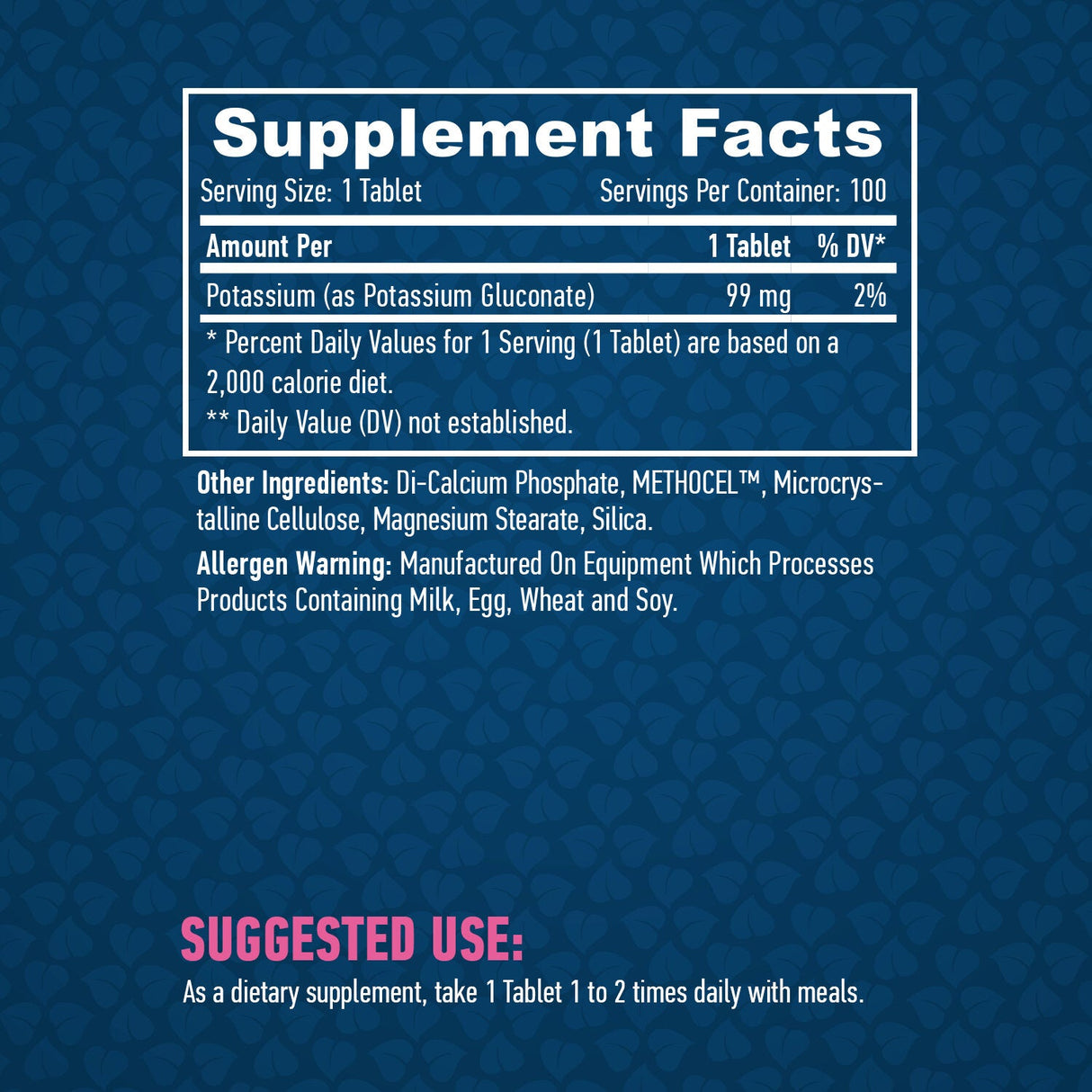 Калиев глюконат 99mg. / 100 раздела.