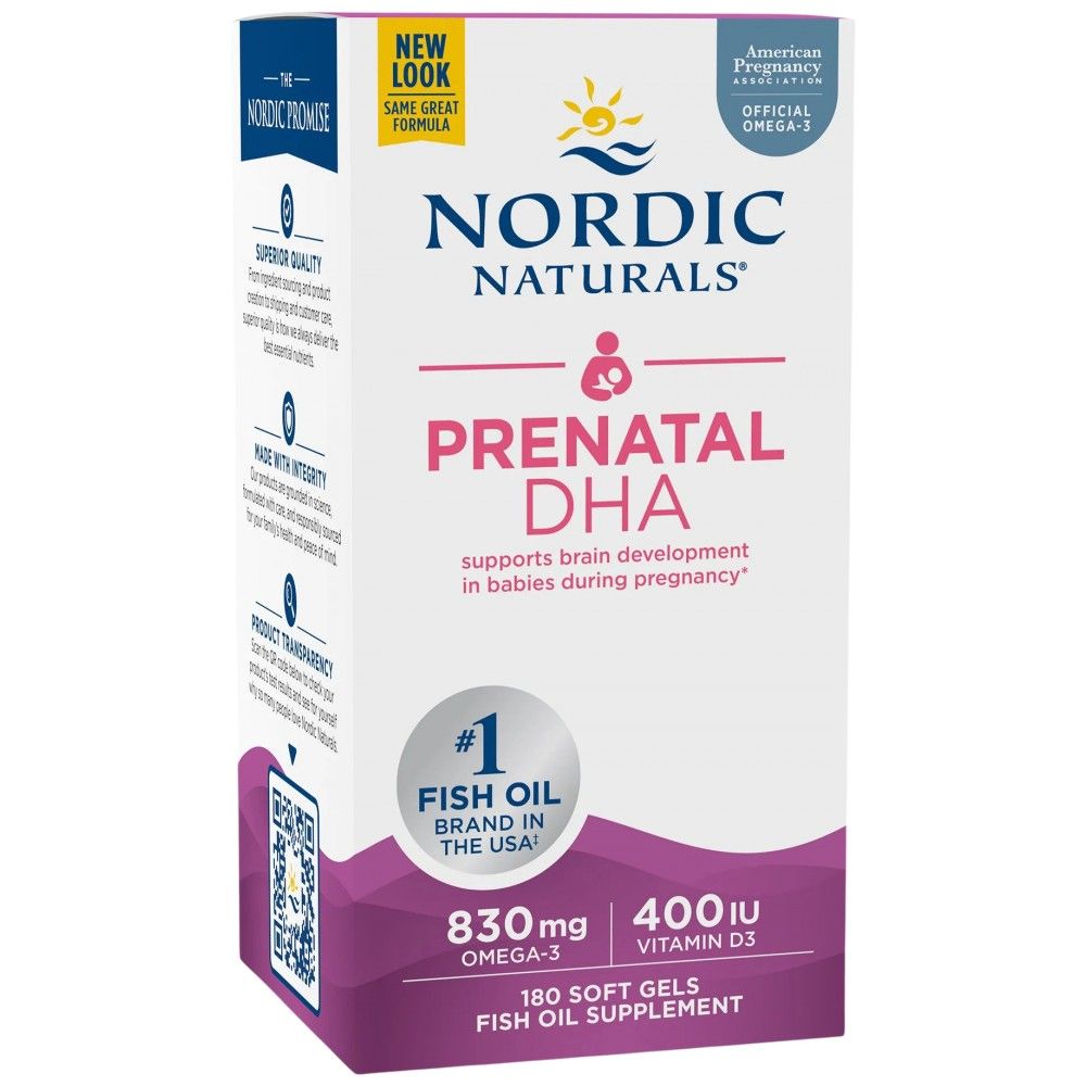 Пренатална DHA 830 mg | С 400 IU D3 - 180 гел капсули