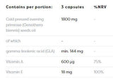 Маслото от Primrose 1800 mg | С витамин A & E - 180 гел капсули
