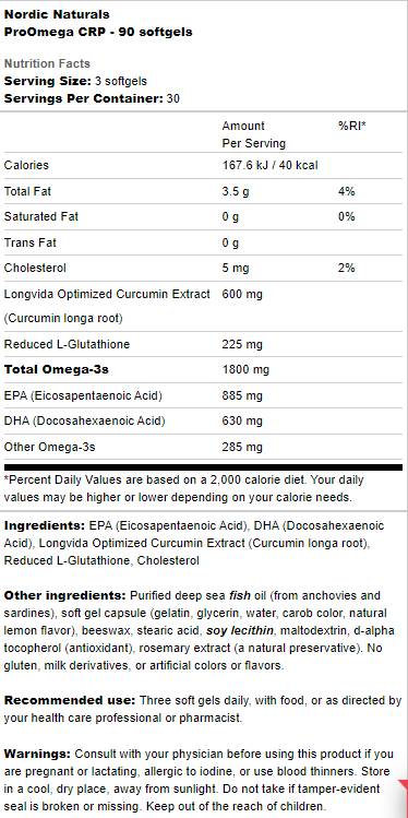 Proomega CRP | С Curcmin и Glutathione - 90 гел капсули