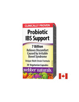 Probiotic IBS Support/ Probiotic IBS 4 щама, 7 милиарда активни пробиотици x 30 капсули <tc>Webber Naturals</tc>