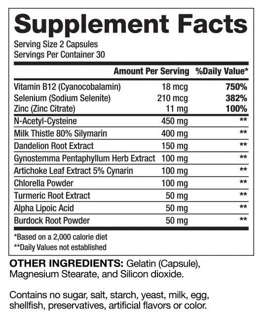 Доказано чернодробно DTOX / Натурална детоксикация 60 капсули