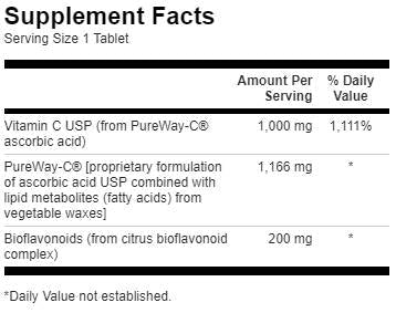 Pureway -C 1000 mg с биофлавоноиди - 90 таблетки