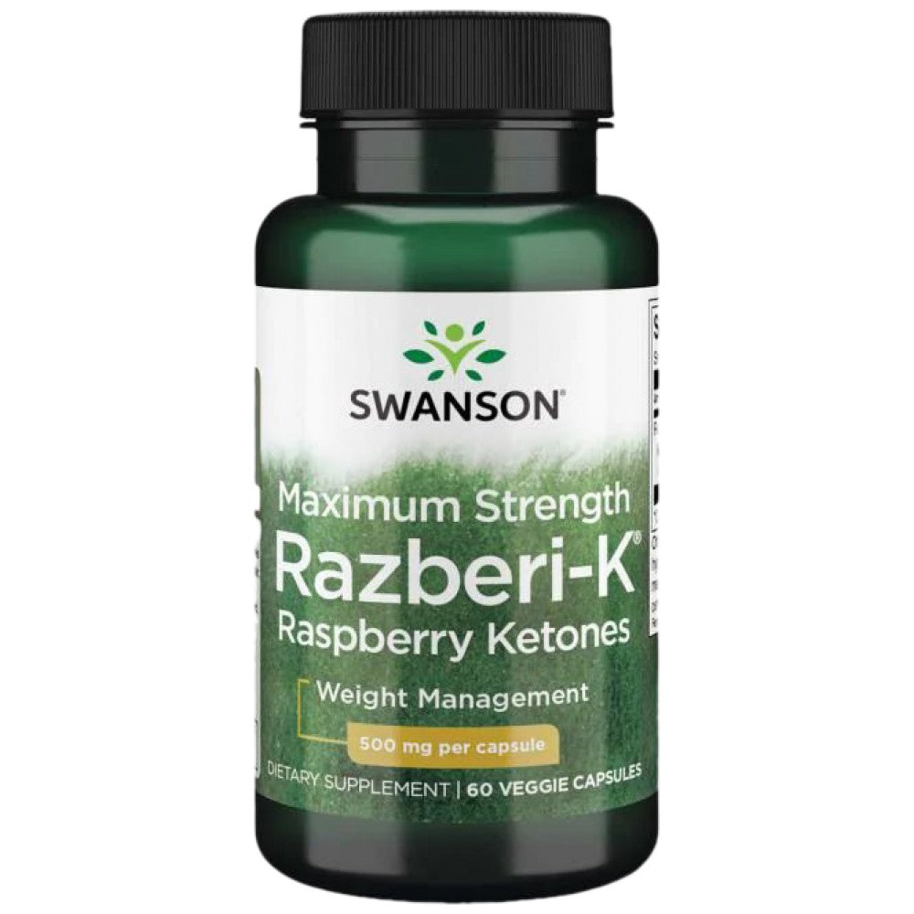 Razberi -K 500 mg / максимална якост Малини кетони - 60 капсули