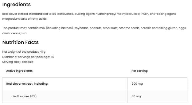 Червена детелина 500 mg | с 8% изофлавони 60 капсули