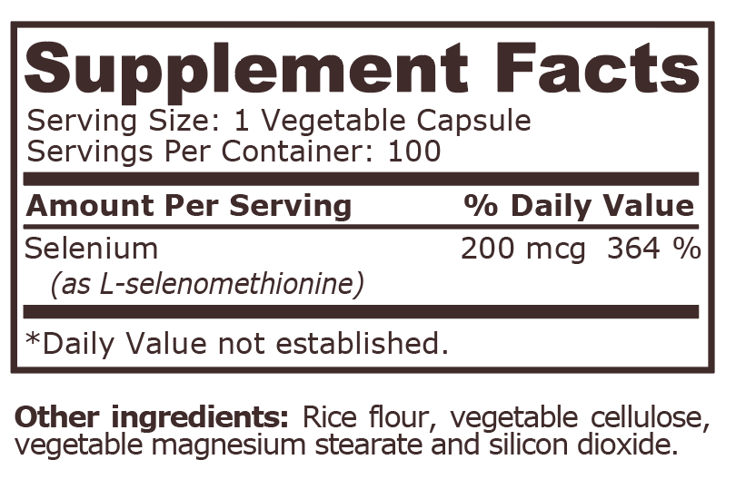 <tc>Pure Nutrition</tc> - СЕЛЕН 200 мкг - 100 растителни капсули