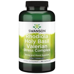 Rhodiola Holy Basil Valerian Stress Complex - 180 capsules - Nutra Best Europe