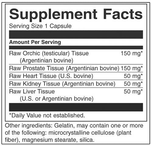 Сурови мулти-жлезисти за мъже 450 mg 60 капсули