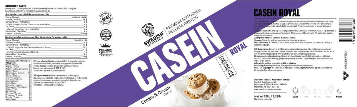 <tc>Swedish Supplements</tc> Казеин Роял [900 грама, 27 дози]