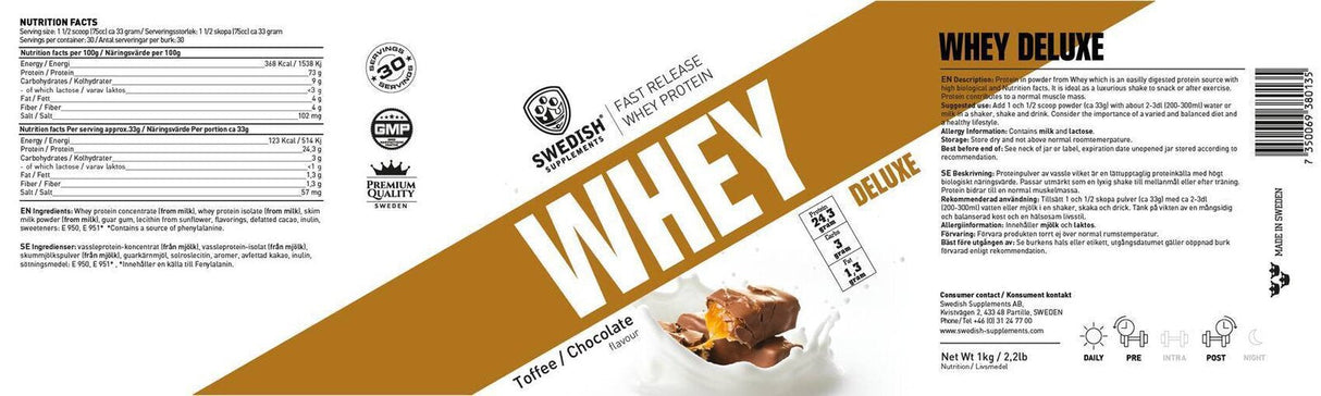 <tc>Swedish Supplements</tc> Суроватъчен протеин Deluxe [1800 грама, 54 дози]