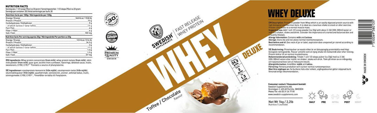 <tc>Swedish Supplements</tc> Суроватъчен протеин Deluxe [2000 грама, 60 дози]