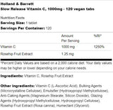Бавно освобождаване витамин С 1000 mg - 120 таблетки