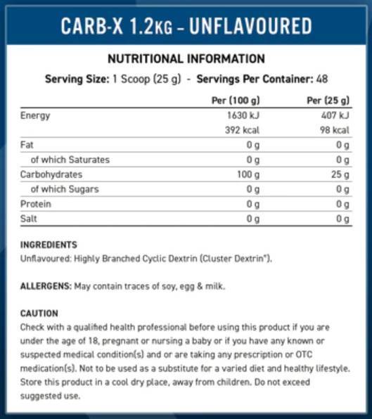 CARB-X | 100% циклични декстринови въглехидрати - 1200 грама