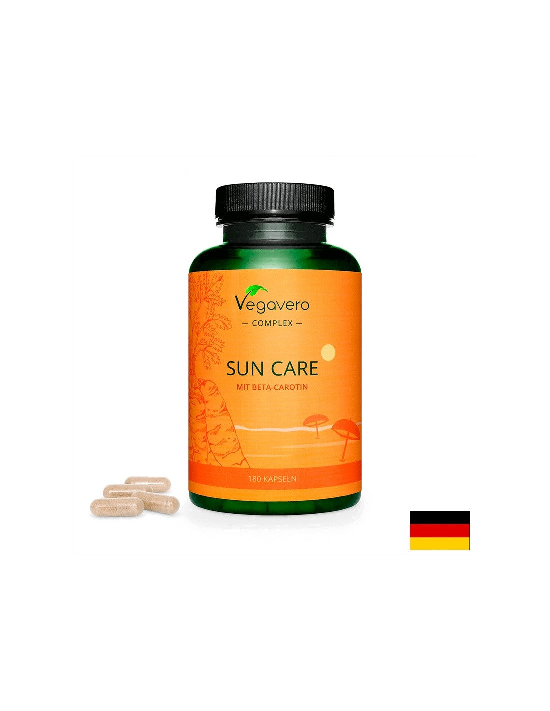 Sun Care Формула за загар с бета каротин - За кадифена, подхранена и здрава кожа, 180 капсули <tc>Vegavero</tc>