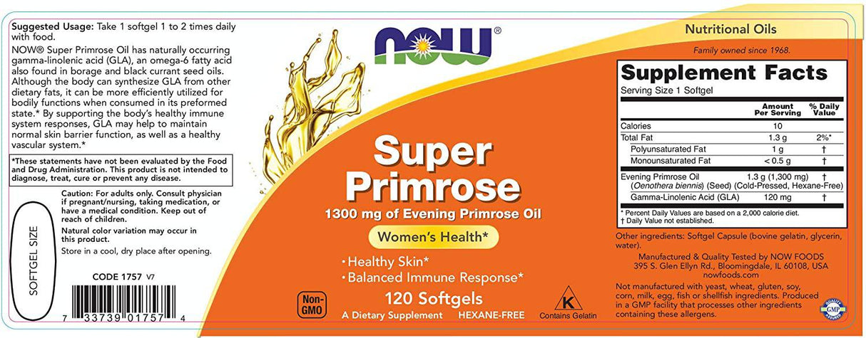 Super Primrose Oil 1300 mg - 120 гел капсули