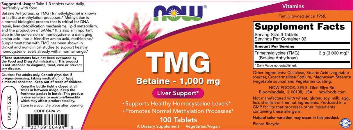 TMG 1000 mg - 100 таблетки