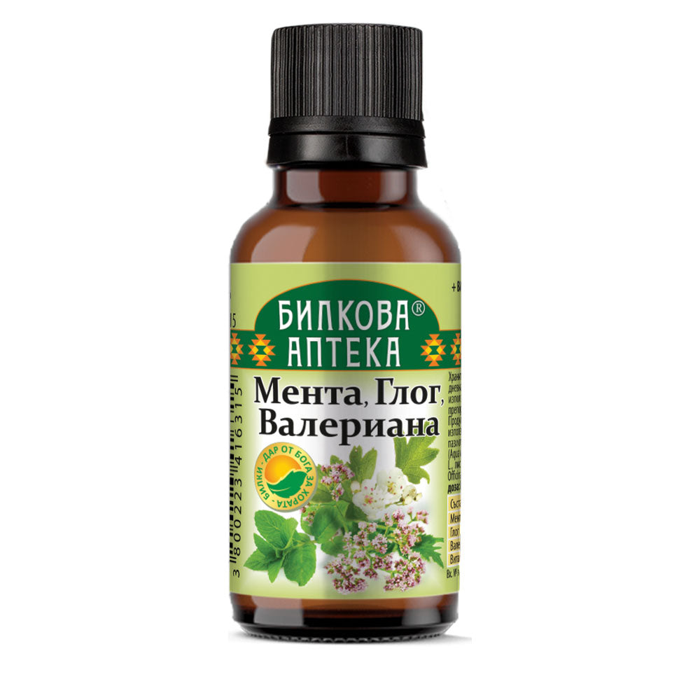 Тинктура мента, глог, валериан - 20 ml