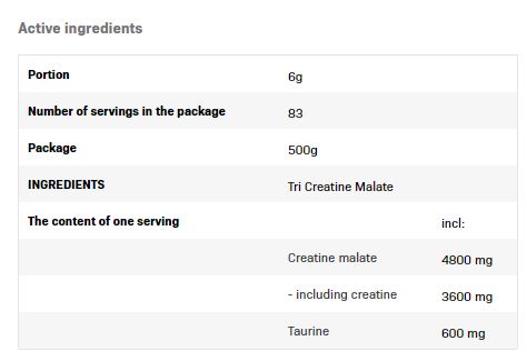 Tri Creatine Malate Powder - 0,500 kg