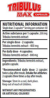 Tribulus max капачки 200 mg 120 капсули