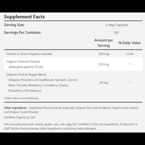 Tru-C | 100 mg витамин С от ацерола - 60 капсули