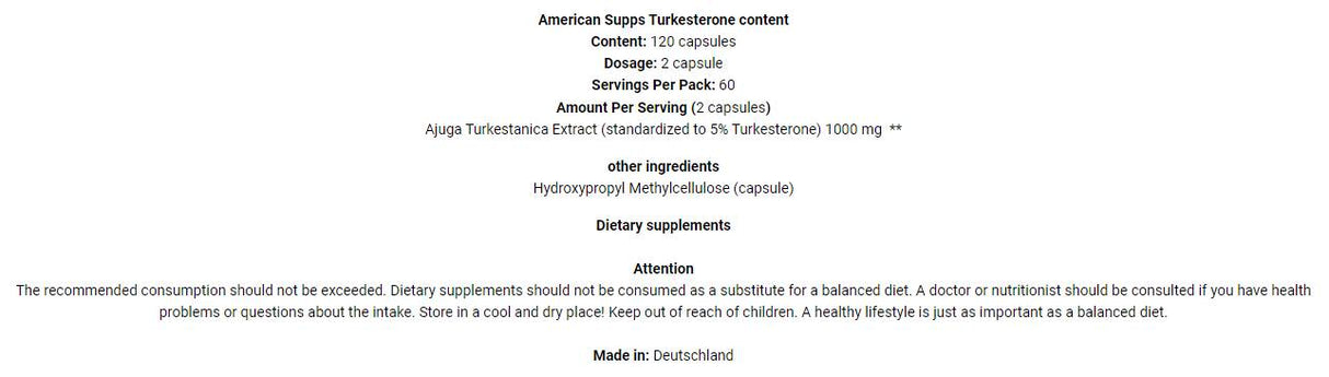 Туркестерон 10% 1000 mg - 120 капсули