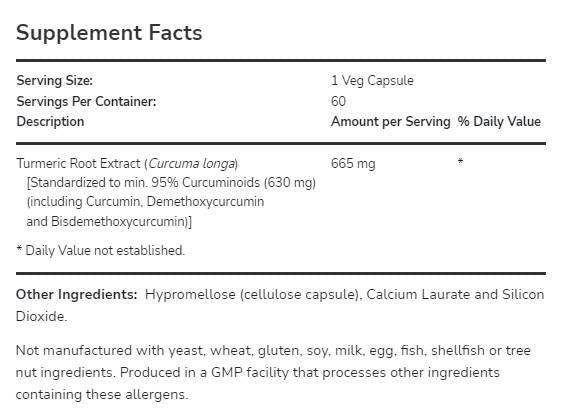 Куркумер куркумин 665 mg - 120 капсули