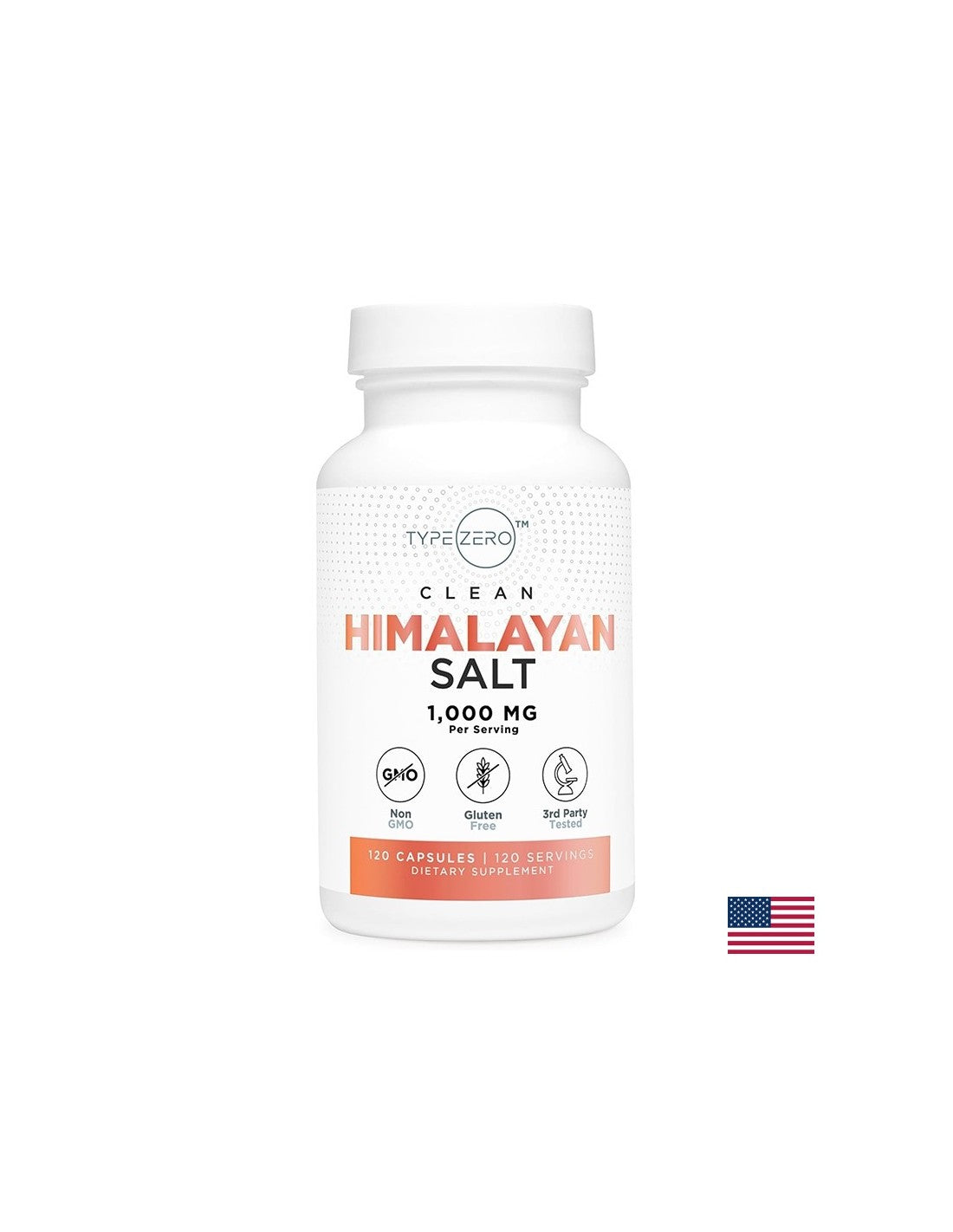 Електролитен баланс - натриев (хималайска розова скална сол) Typezero ™, 320 mg