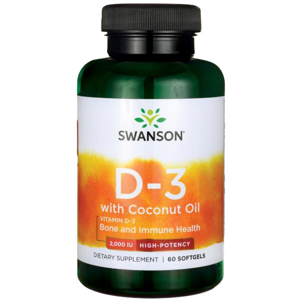 Ultra Vitamin D-3 с кокосово масло 2000 UI 60 гел капсули
