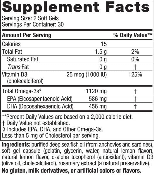 Ultimate Omega 2x Mini 1120mg | С витамин D3 - 60 гел капсули