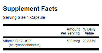Витамин В-12 500mcg. / 30 капачки - 0